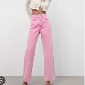 Pink denim pants